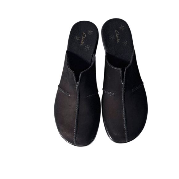 Clarks Shoes - Clarks Women’s Leather Clogs Black Size 9.5M Slip On Shoes